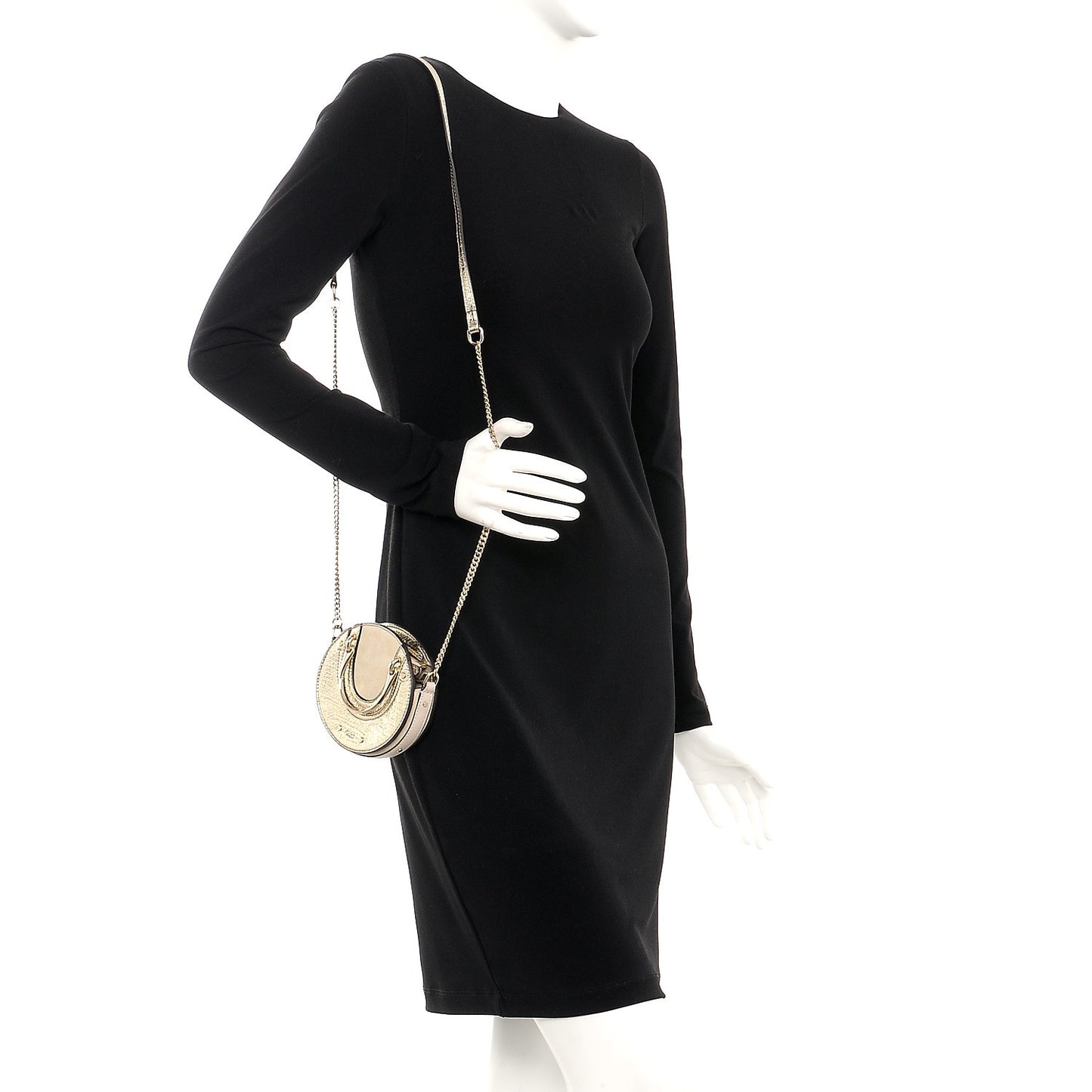 Metallic Calfskin Suede Mini Pixie Bag Gold