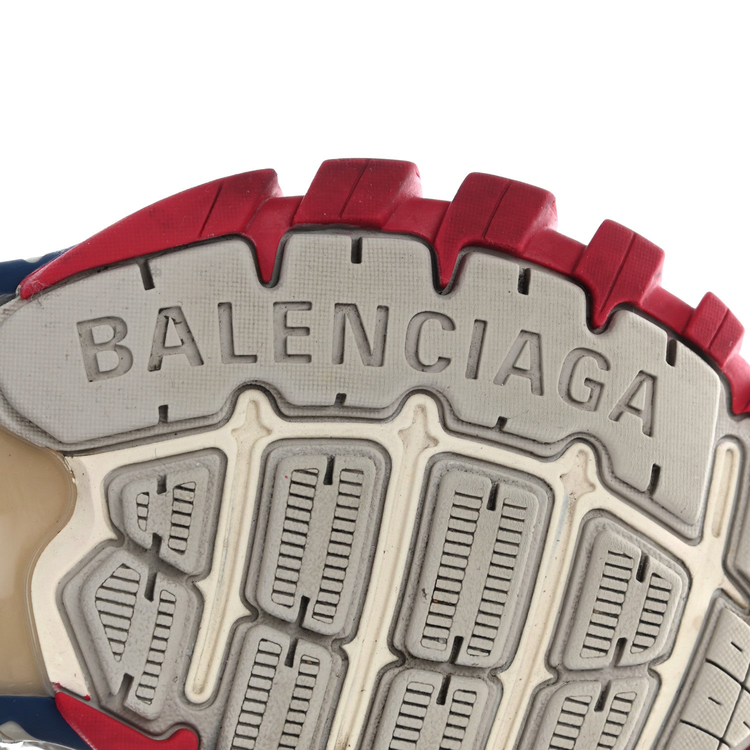 Balenciaga Rubber Mesh Bi-Color Womens Track.2 Open Sneakers 35 Beige Blue Red 6 of 17