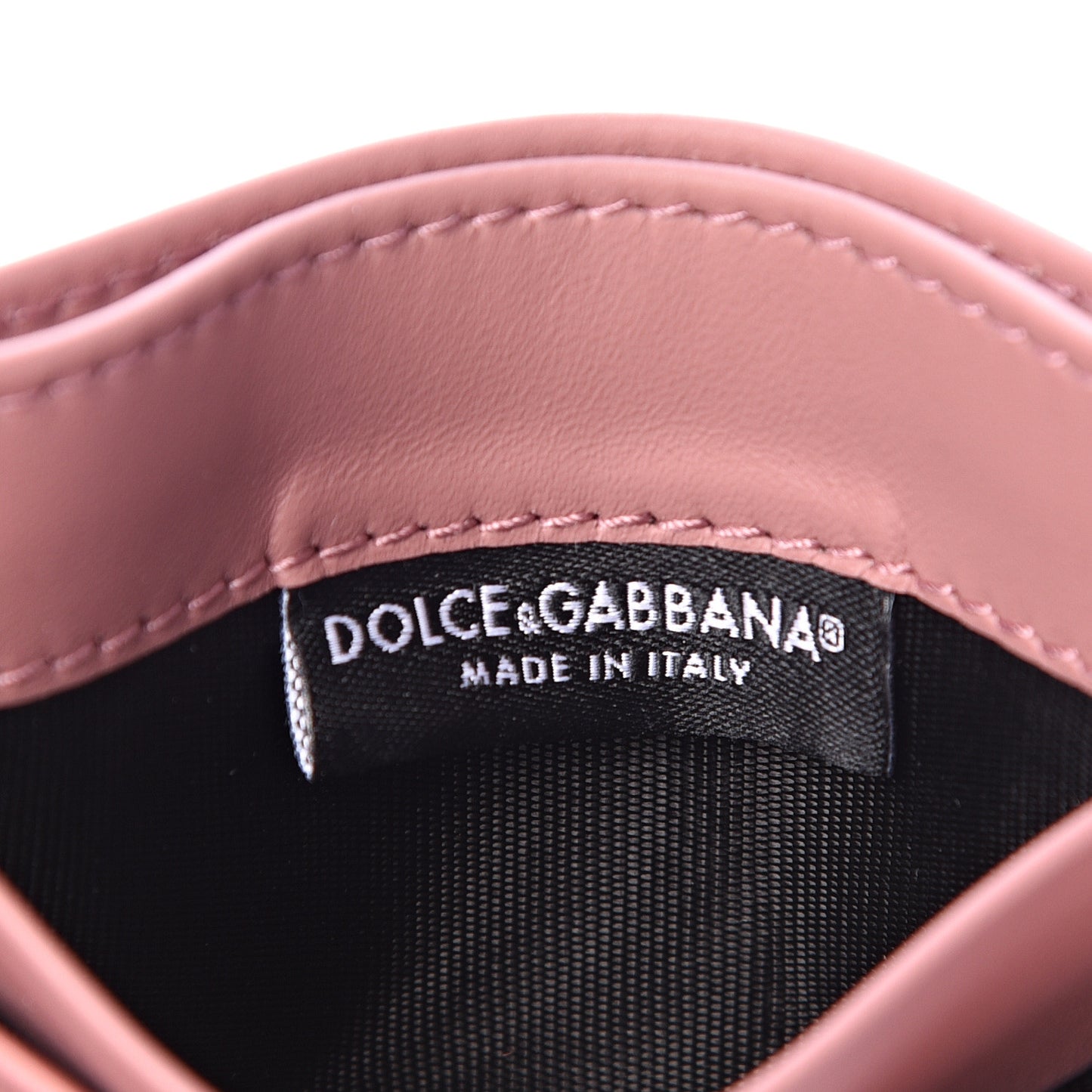 Vitello Morbido Pearl Logo Card Holder Rosa Polvere