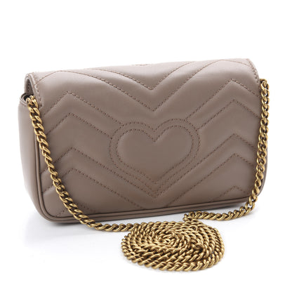 Gucci Calfskin Matelasse Super Mini GG Marmont Shoulder Bag Porcelain Rose 3 of 10