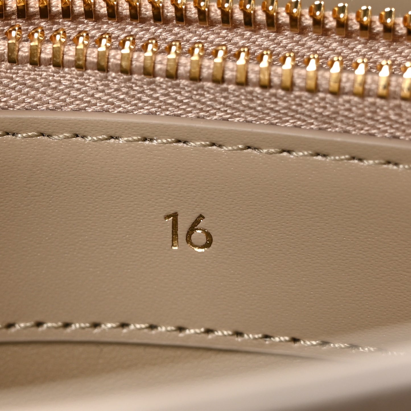 Satinated Calfskin Small 16 Top Handle Bag Beige