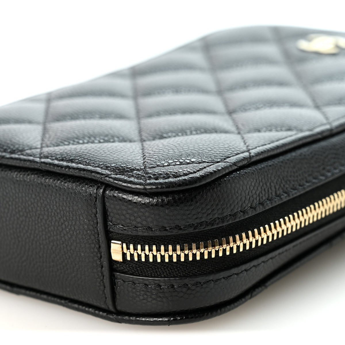 Chanel Caviar Quilted Phone Holder Wallet On Chain WOC Black 10 of 10