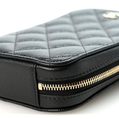Chanel Caviar Quilted Phone Holder Wallet On Chain WOC Black 10 of 10