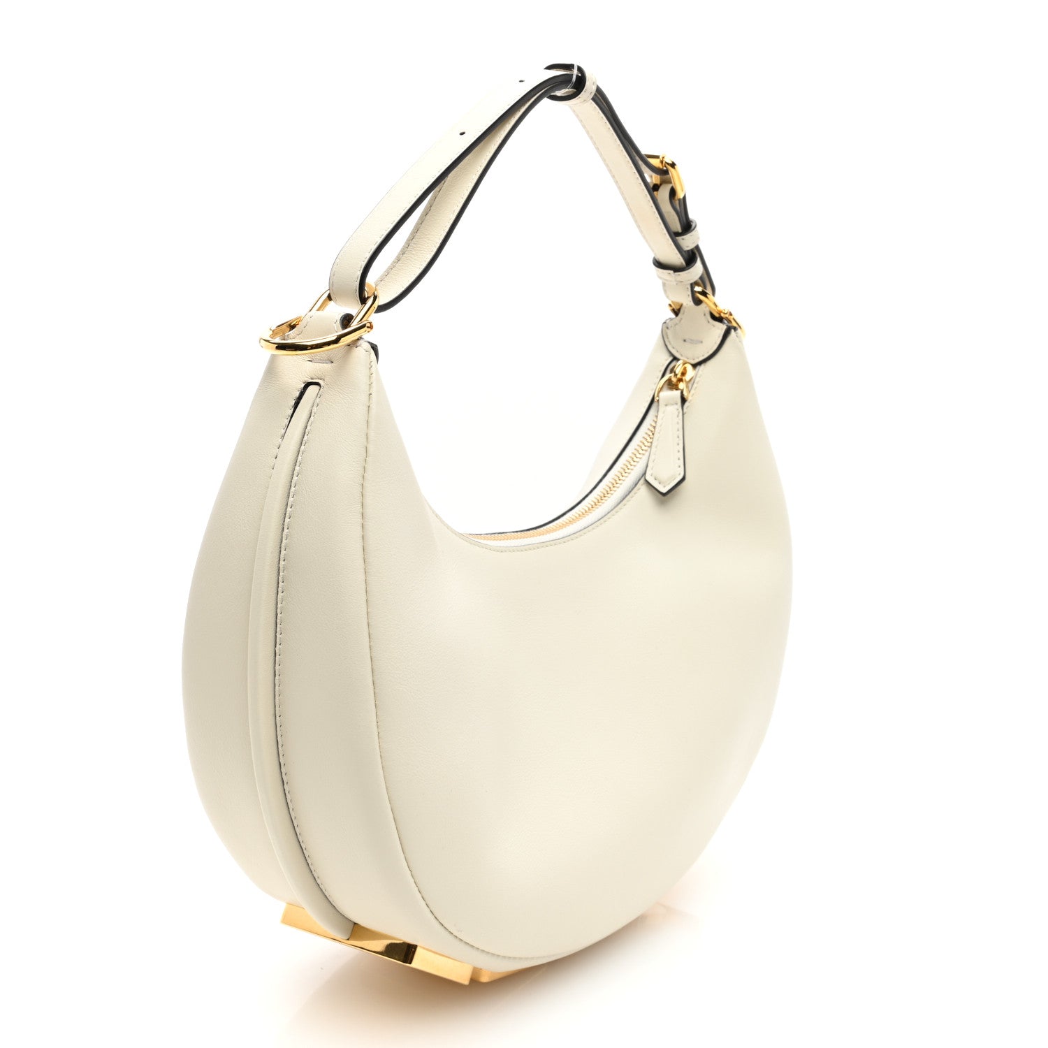 Fendi Vitello Grace Matte Small Fendigraphy Hobo Bag White Ice 3 of 10