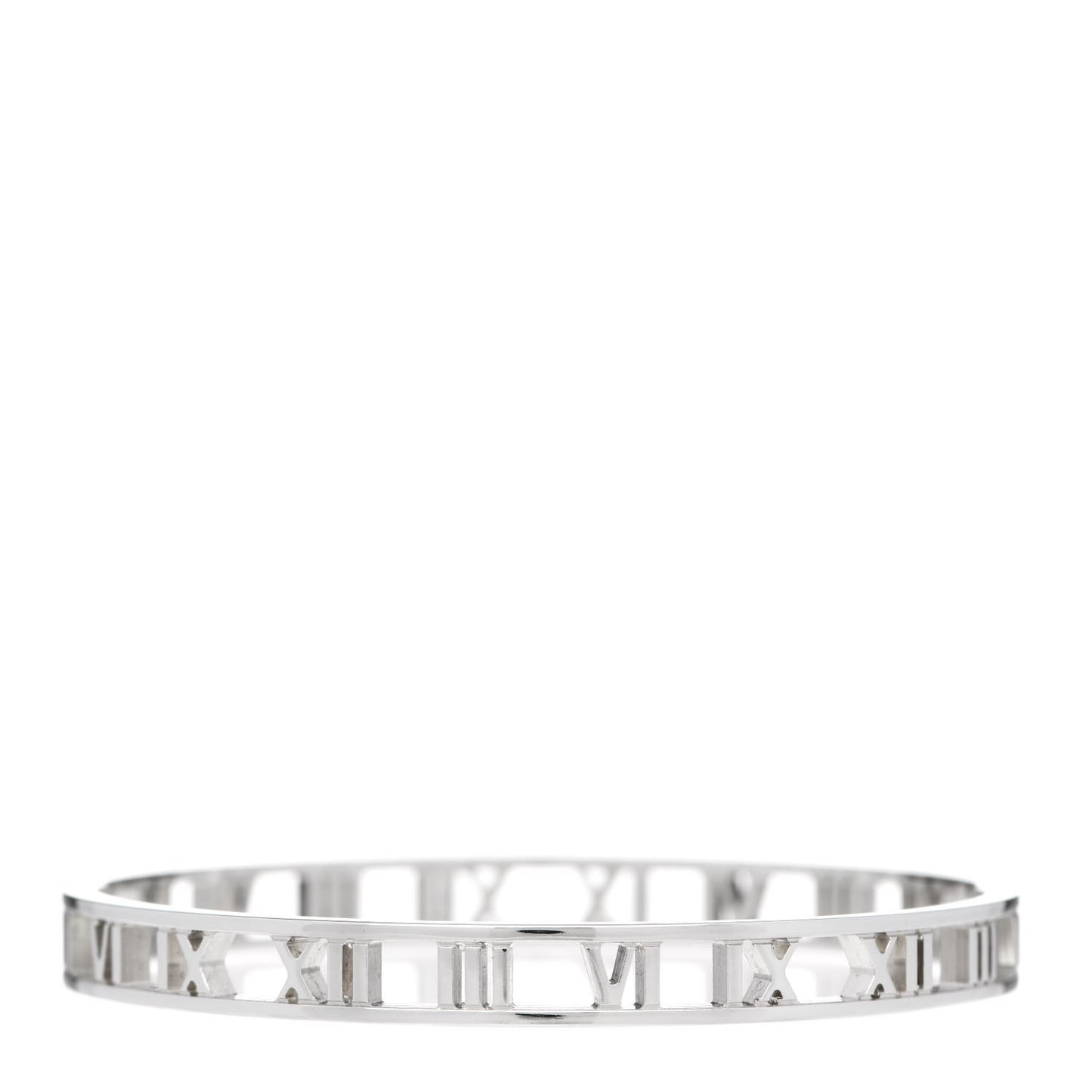 Sterling Silver Narrow Atlas Open Bangle Bracelet