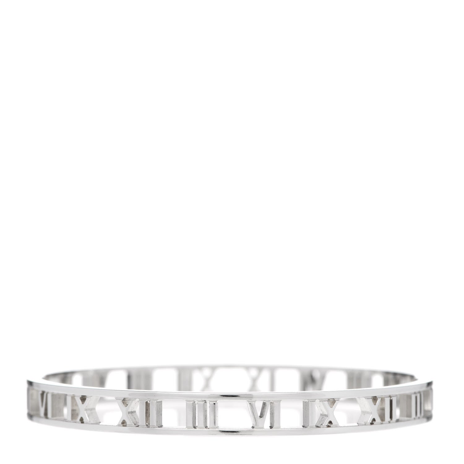 Tiffany Sterling Silver Narrow Atlas Open Bangle Bracelet 3 of 4