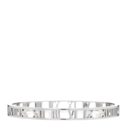 Tiffany Sterling Silver Narrow Atlas Open Bangle Bracelet 3 of 4