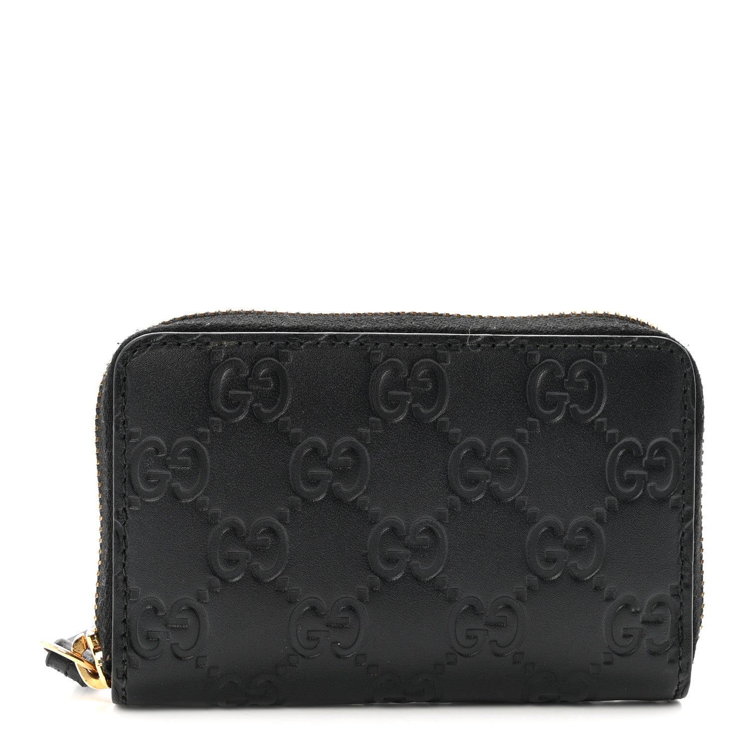 Gucci Guccissima Zip Around Card Case Black 1 of 7
