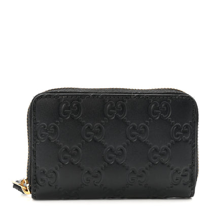 Gucci Guccissima Zip Around Card Case Black 1 of 7