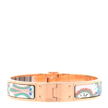 Hermes Enamel Printed Paisley From Paisley Narrow Hinged Bracelet S Miami 3 of 6