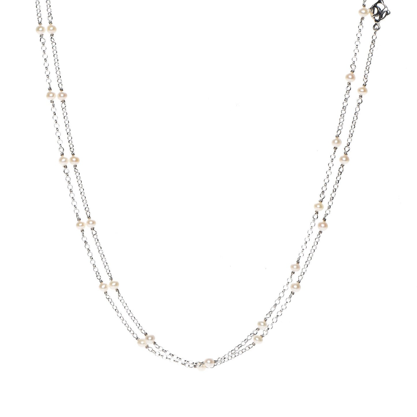 Sterling Silver Freshwater Pearl Bead Chain Necklace