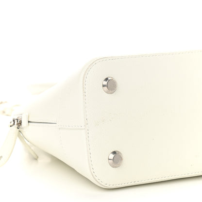 Balenciaga Grained Calfskin Logo S Ville Top Handle Bag White Black 7 of 8