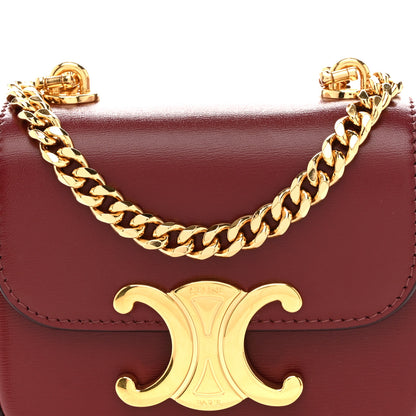 Celine Shiny Calfskin Mini Chain Claude Burgundy 8 of 11