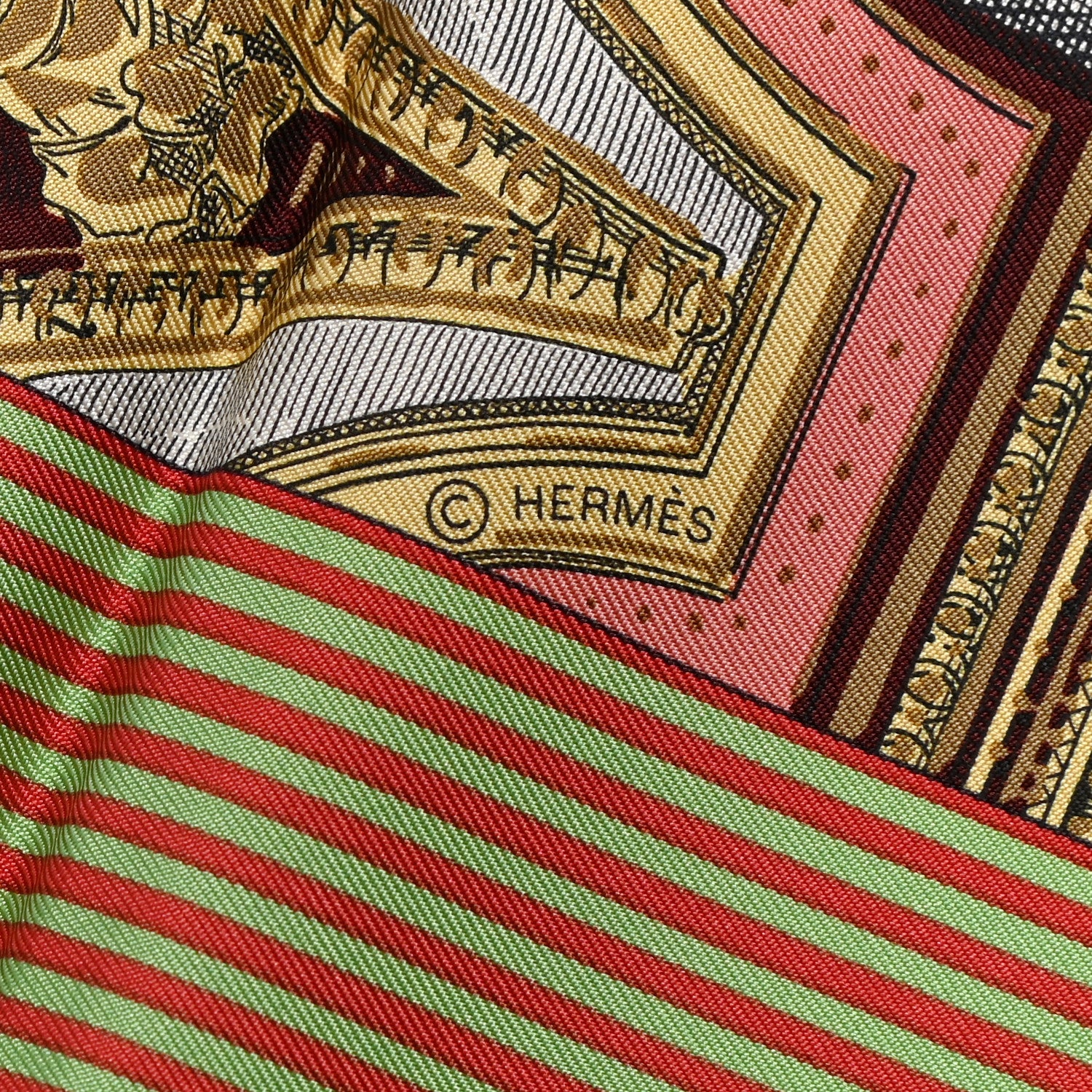 Hermes Silk Grand Theatre Nouveau Scarf 90 Bleu Vieux Rose Vert 5 of 6