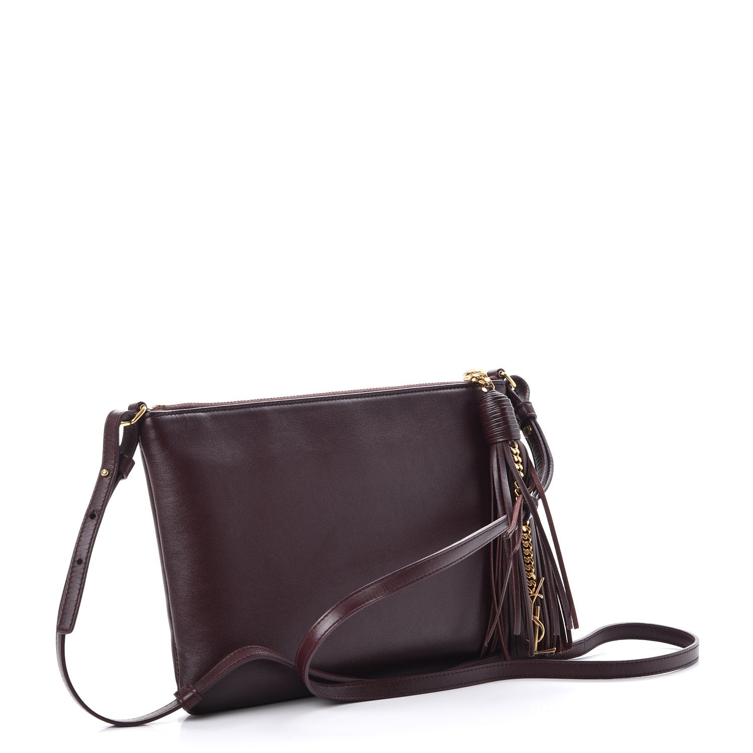 Saint Laurent Calfskin Teen Monogram Crossbody Bag Bordeaux 3 of 9