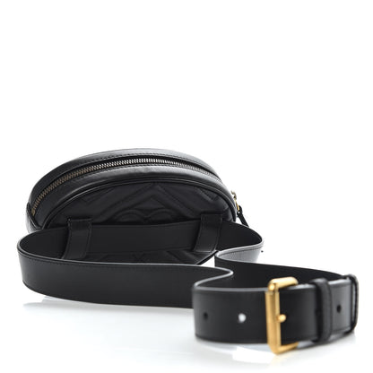 Gucci Calfskin Matelasse GG Marmont Belt Bag 95 38 Black 3 of 10