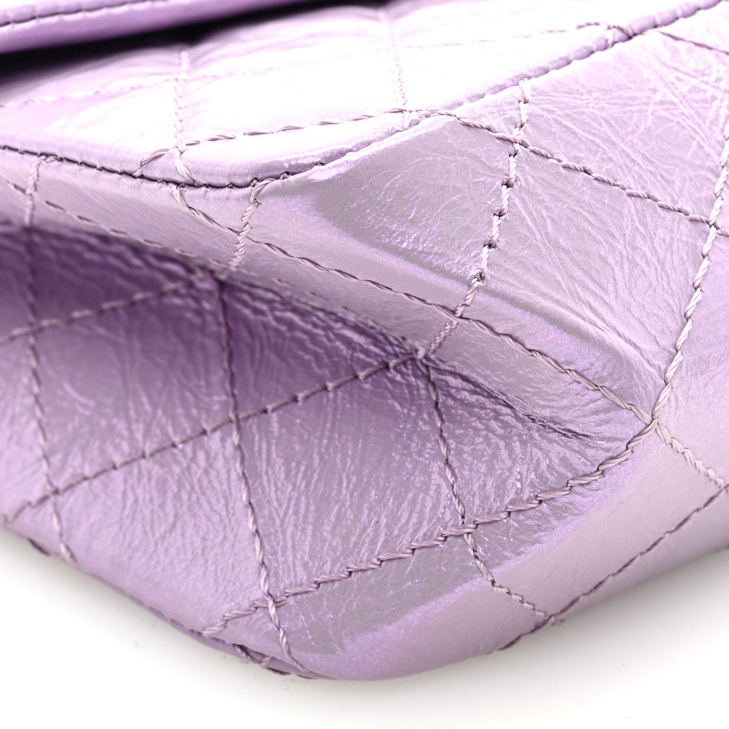 Chanel Glittered Aged Calfskin Quilted Mini 2.55 Reissue Flap Lilac 8 of 9