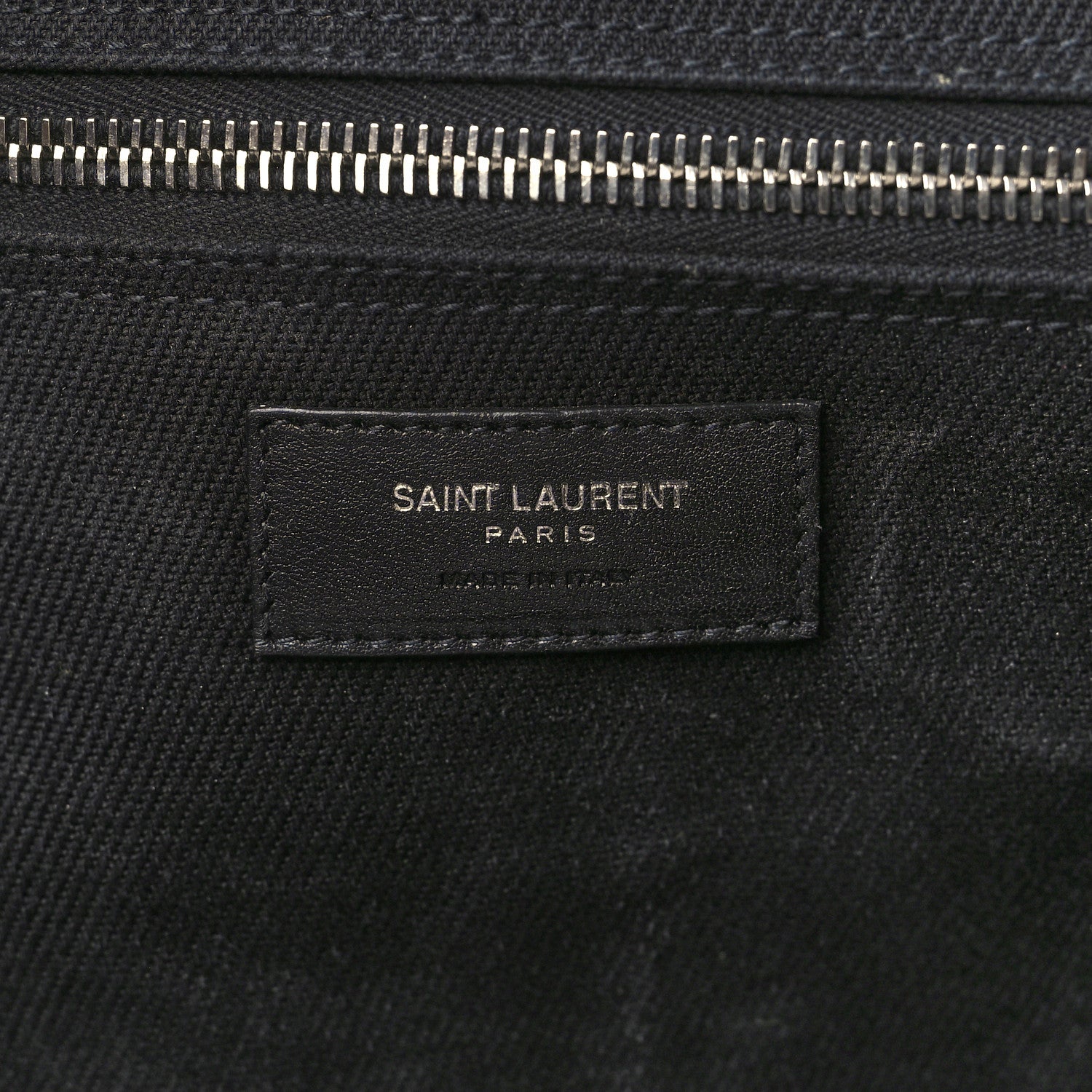 Saint Laurent Linen Calfskin Rive Gauche Tote Black 5 of 7