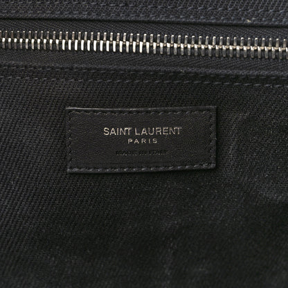 Saint Laurent Linen Calfskin Rive Gauche Tote Black 5 of 7
