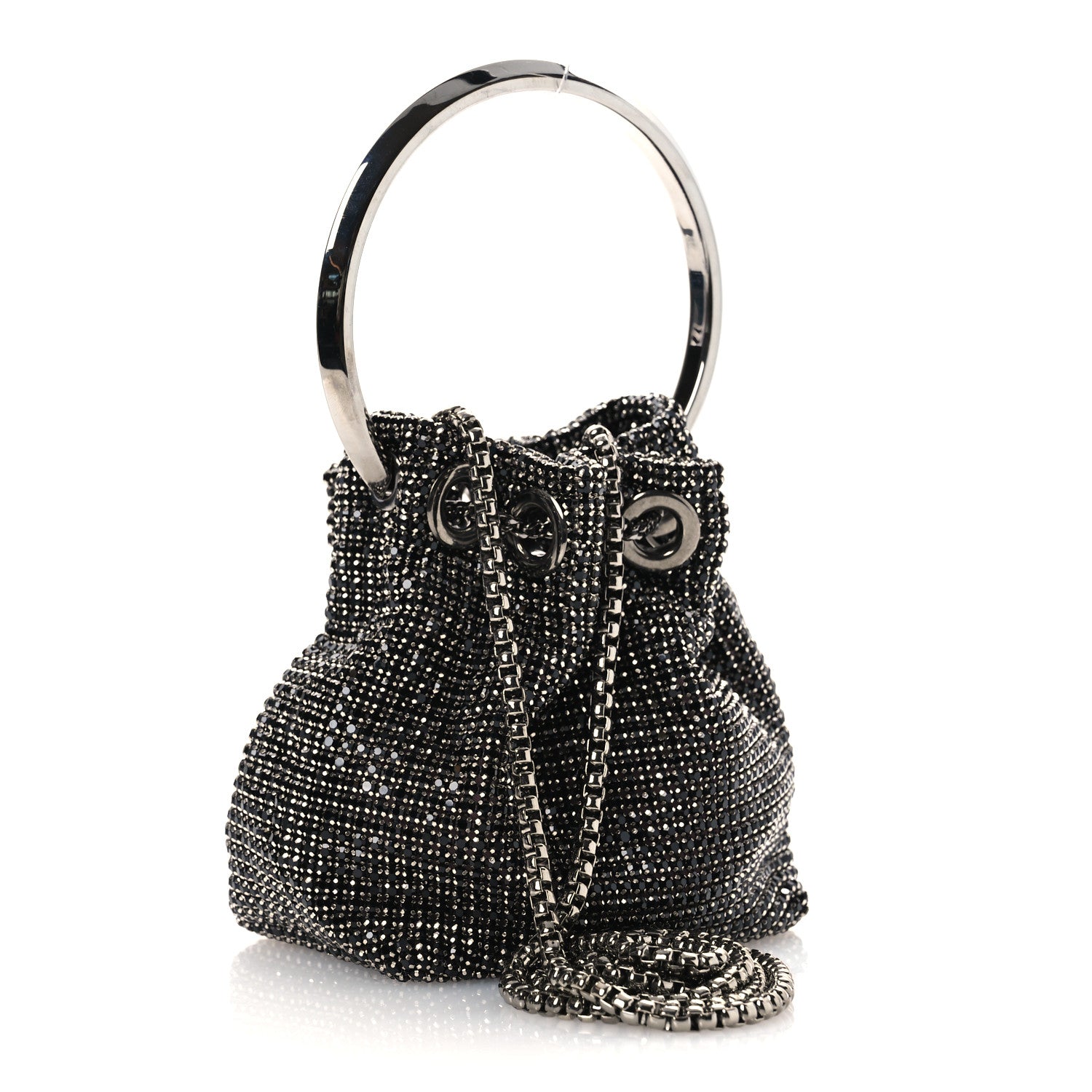 Jimmy Choo Mesh Crystal Bon Bon Bag Black 3 of 10