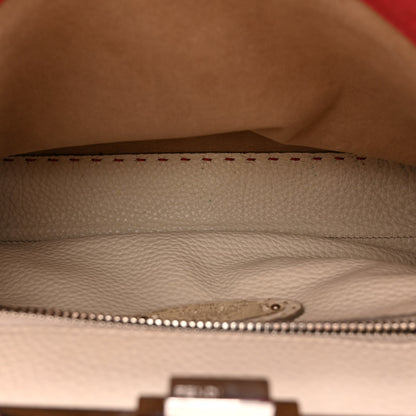 Fendi Cuoio Romano Selleria Bi-Color Medium Peekaboo Iconic Satchel Rosso Latte 6 of 13