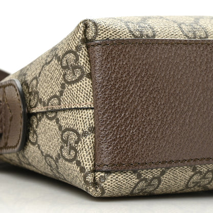 Gucci GG Supreme Monogram Textured Dollar Calfskin Web Small Ophidia Dome Shoulder Bag Beige Ebony New Acero 8 of 9