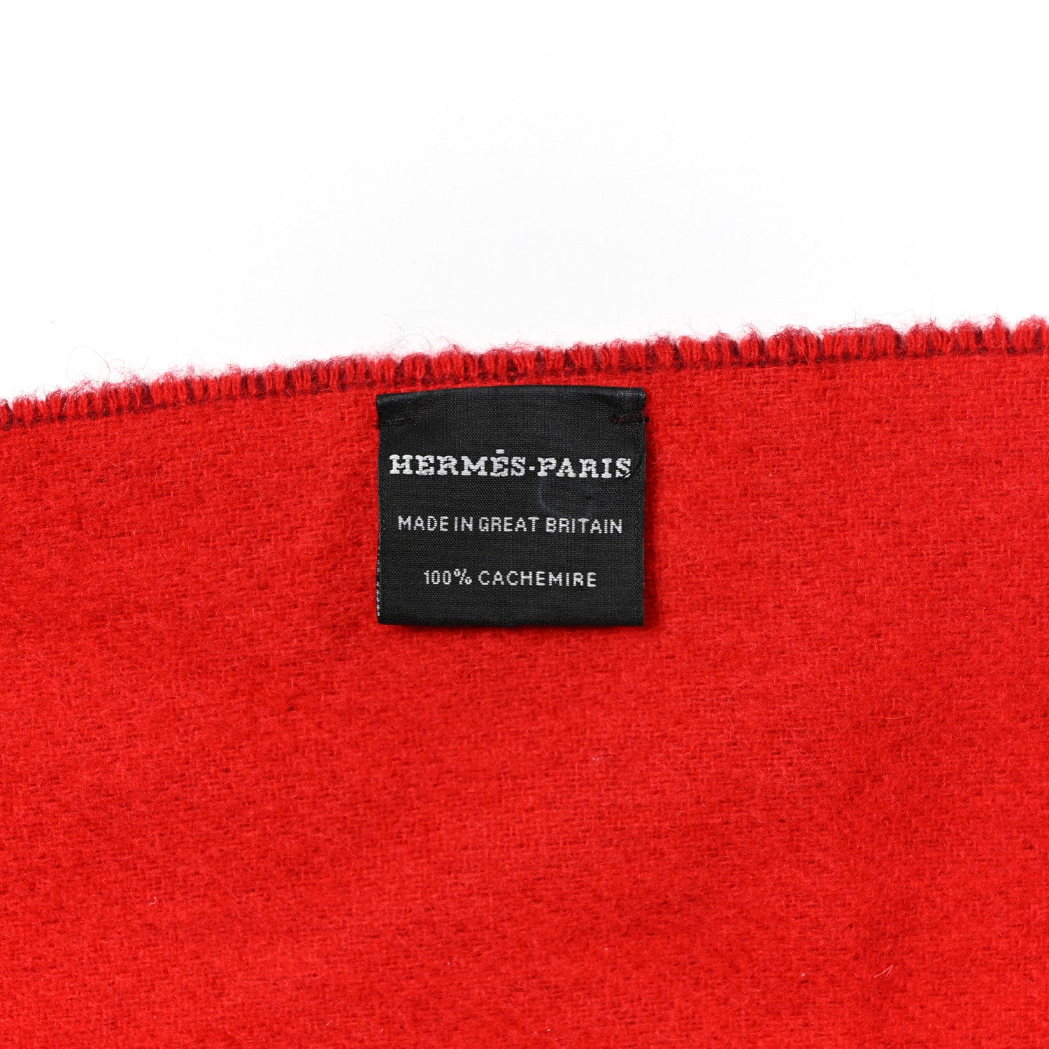 Hermes Cashmere Fringe Double Face Scarf Bordeaux Rouge 4 of 4