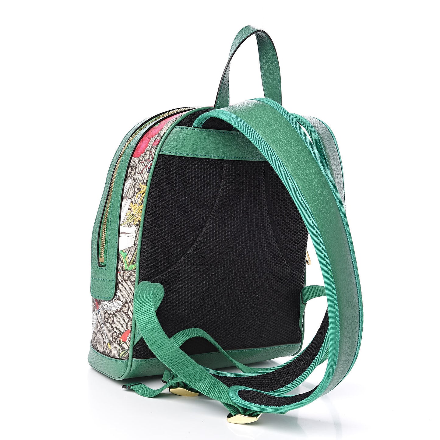 GG Supreme Monogram Flora Web Small Ophidia Day Backpack Green