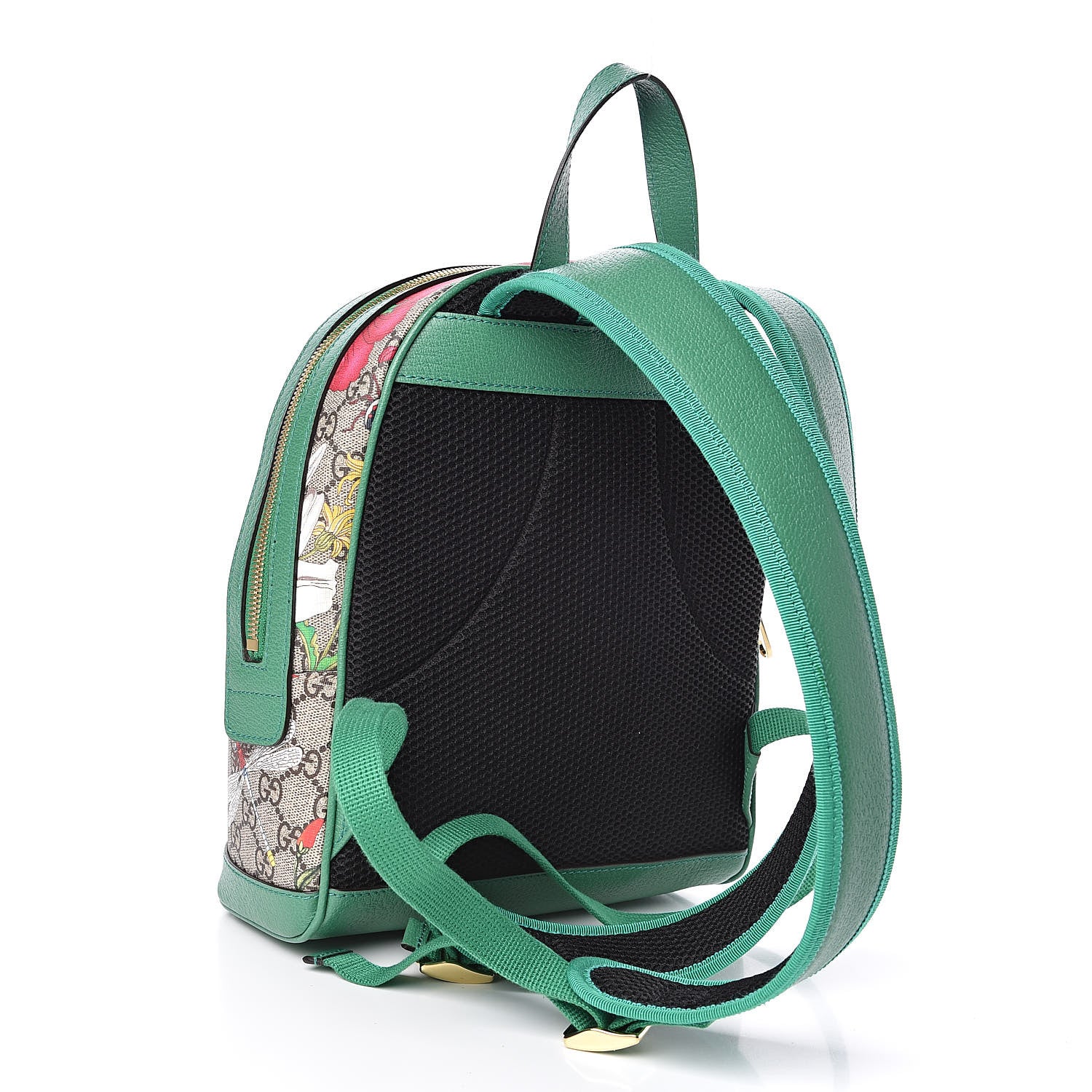 Gucci GG Supreme Monogram Flora Web Small Ophidia Day Backpack Green 3 of 12