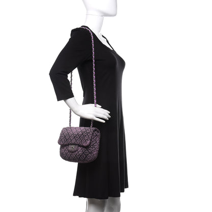 Chanel Washed Denim Quilted Small Denimpression Flap Violet Purple Black 2 of 10