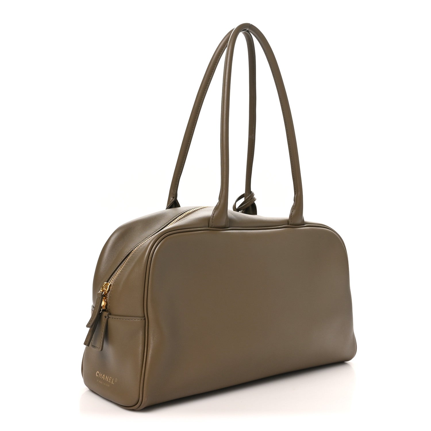 Chanel Calfskin Large Perfect Bowling Bag Dark Khaki 3 of 10