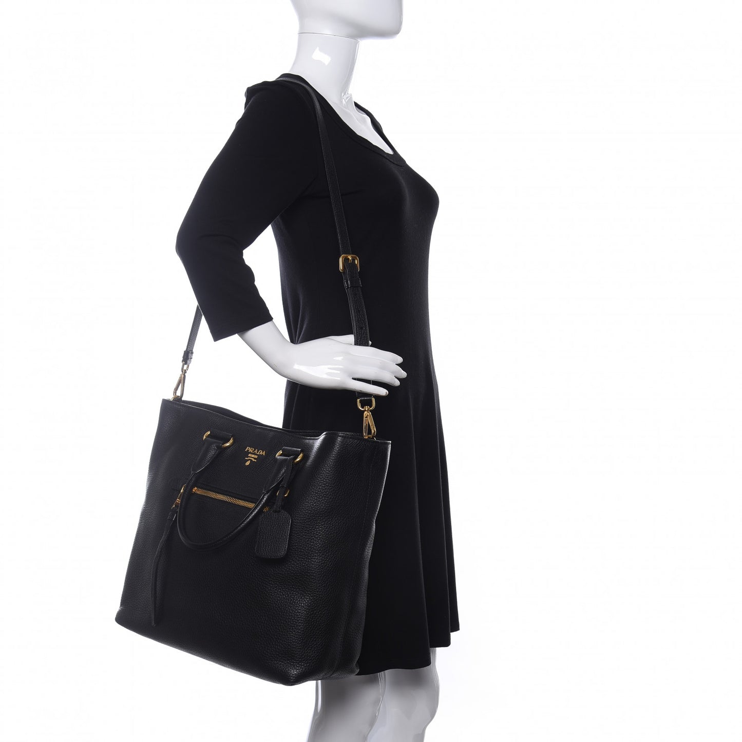 Vitello Daino Tote Black