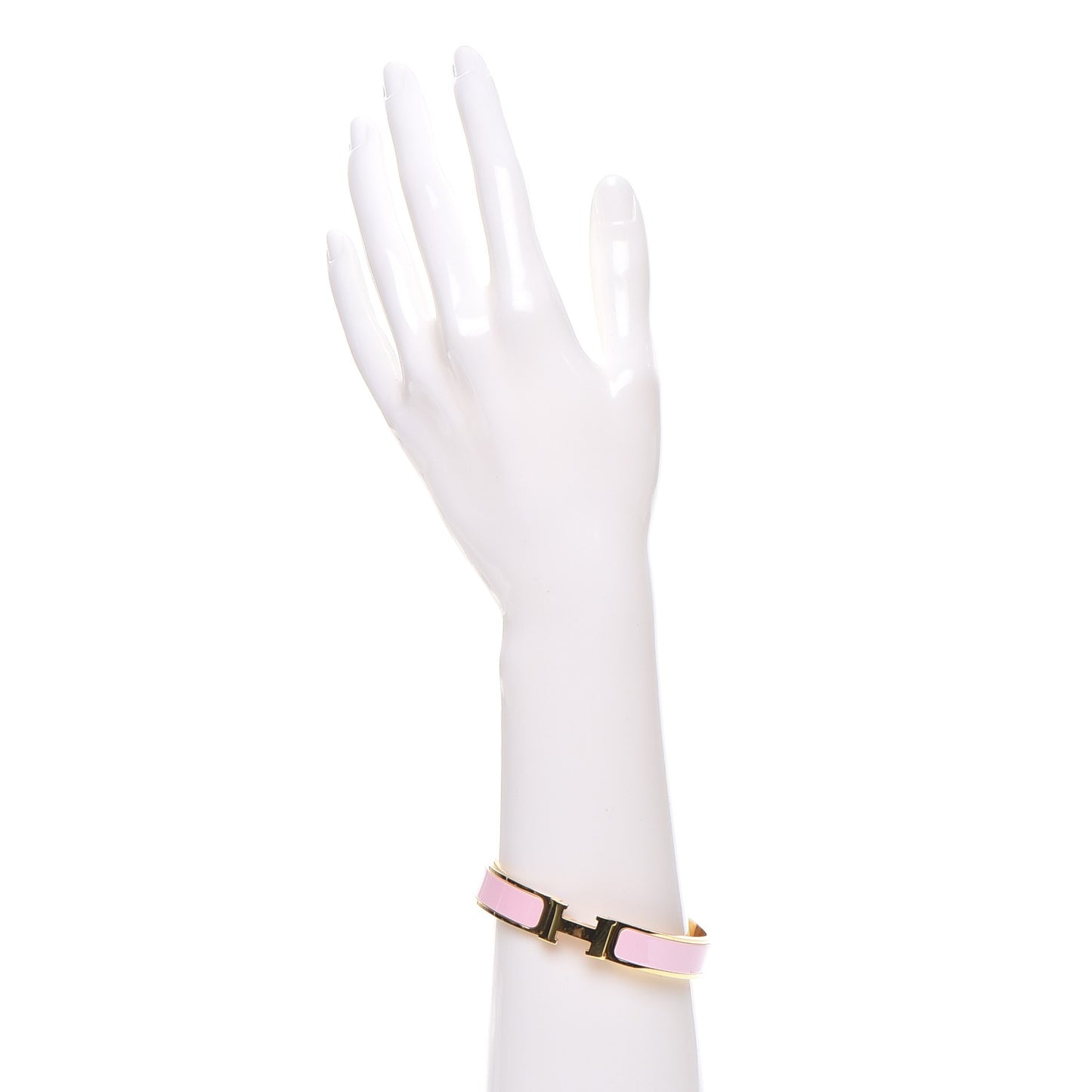 Enamel Narrow Clic Clac H Bracelet GM Rose Dragee