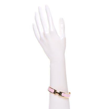 Hermes Enamel Narrow Clic Clac H Bracelet GM Rose Dragee 2 of 5
