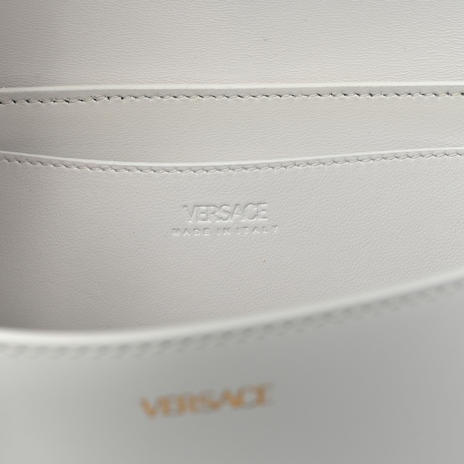 Versace Calfskin Medium Greca Goddess Shoulder Bag White 5 of 7