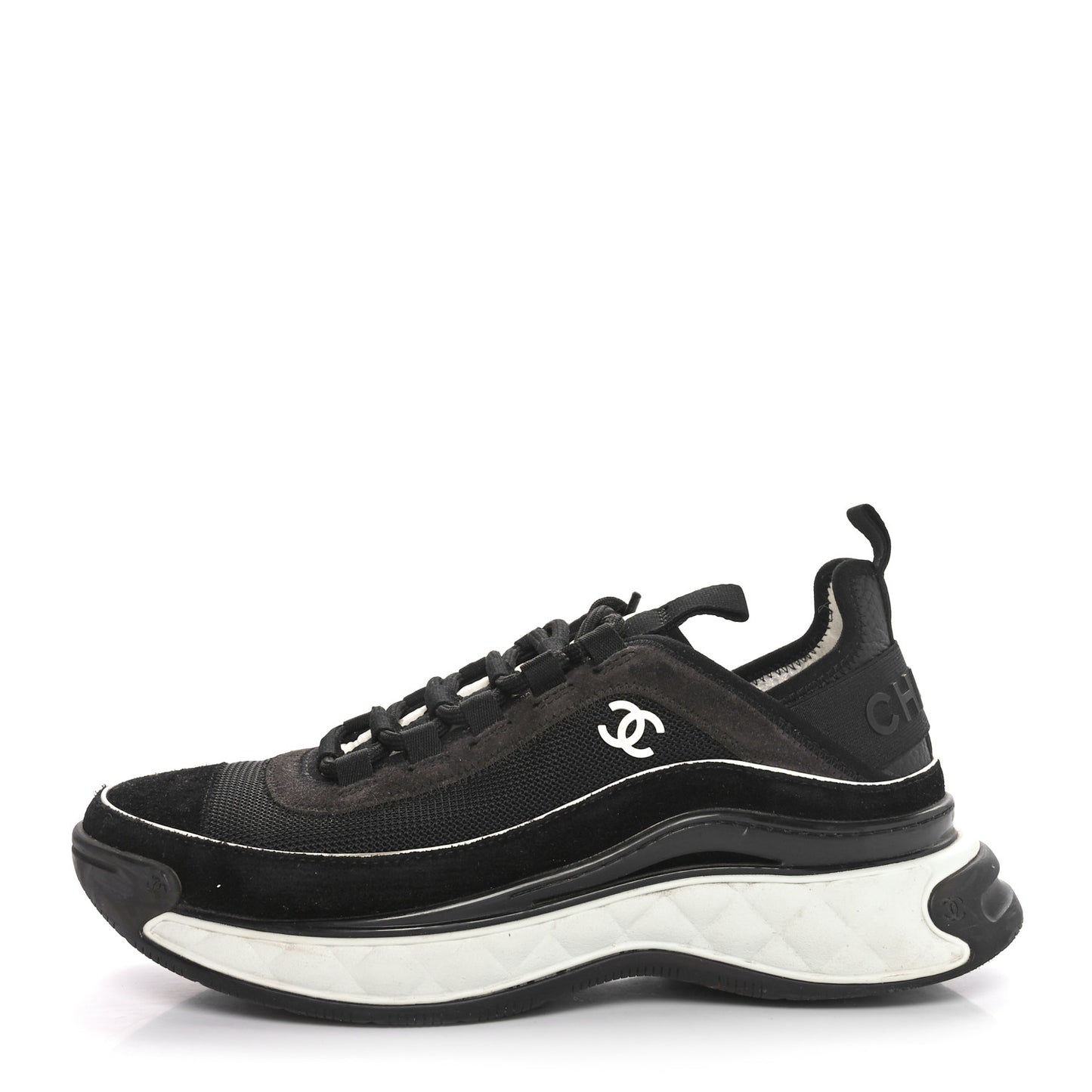 Velvet Calfskin CC Sneakers 39 Black