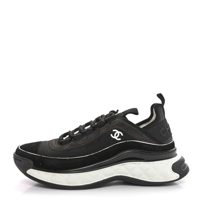 Chanel Velvet Calfskin CC Sneakers 39 Black 1 of 8