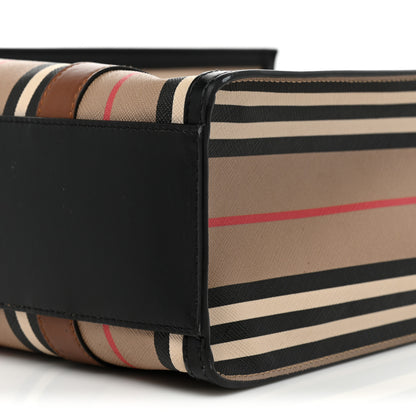 Burberry E-Canvas Stripe Small Portrait Tote Bag Brown 8 of 14