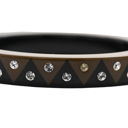 Louis Vuitton Crystal Resin Zigzag Bangle Bracelet M Black Brown 6 of 6