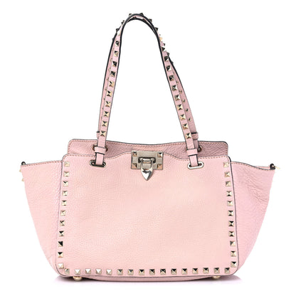 Valentino Garavani Grained Calfskin Small Rockstud Tote Water Rose 1 of 12