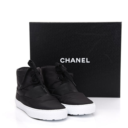 Chanel Nylon High Top Sneakers 36 Black 8 of 8