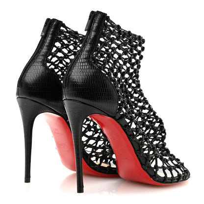 Christian Louboutin Nappa Lizard Embossed Corfou 100 Heel Sandals 36 Black 5 of 8