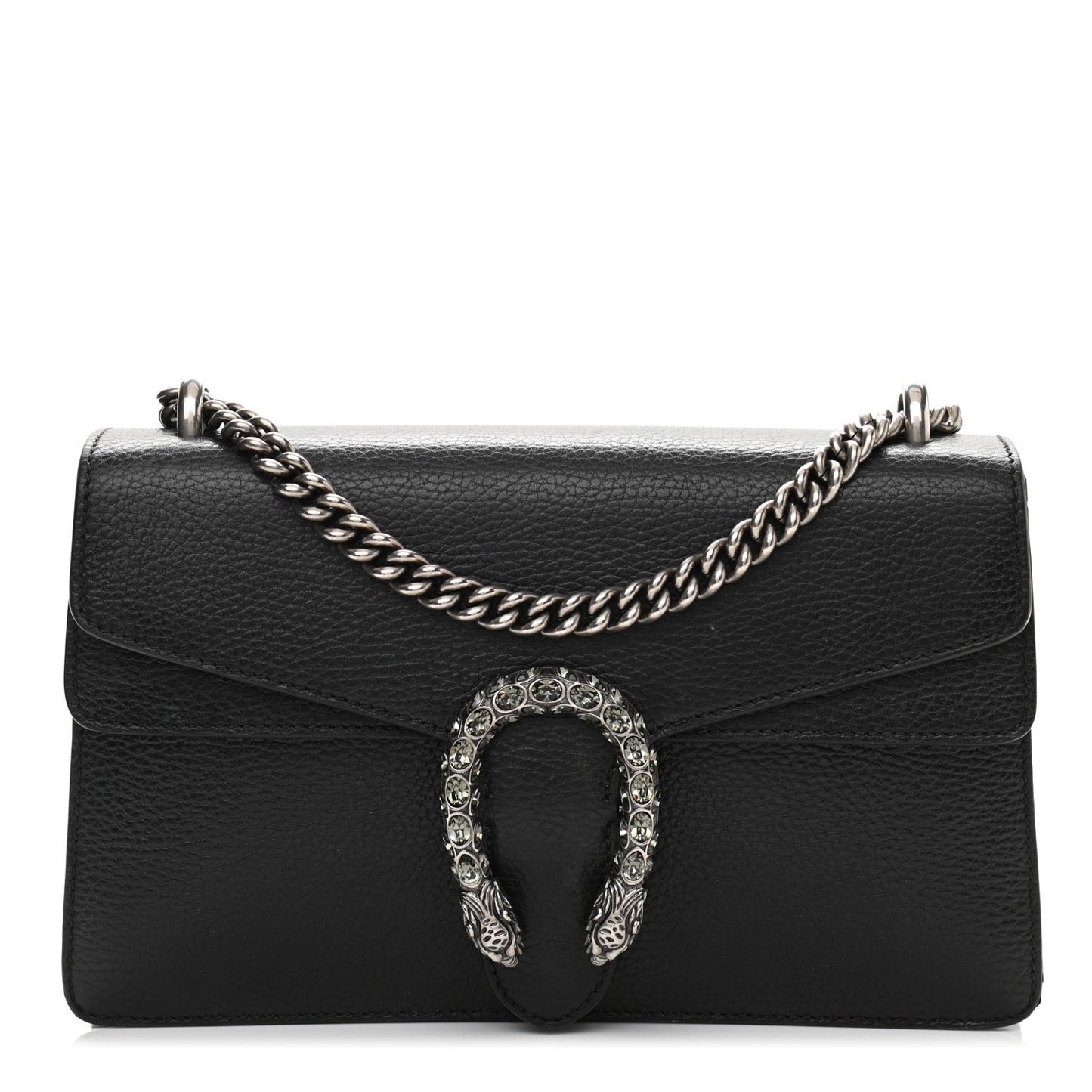 Pebbled Calfskin Small Dionysus Shoulder Bag Black