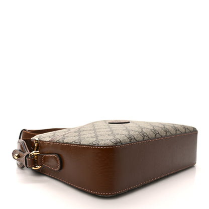 Gucci GG Supreme Monogram Azalea Calfskin Retro Interlocking G Messenger Shoulder Bag Beige Ebony Brown Sugar 4 of 9