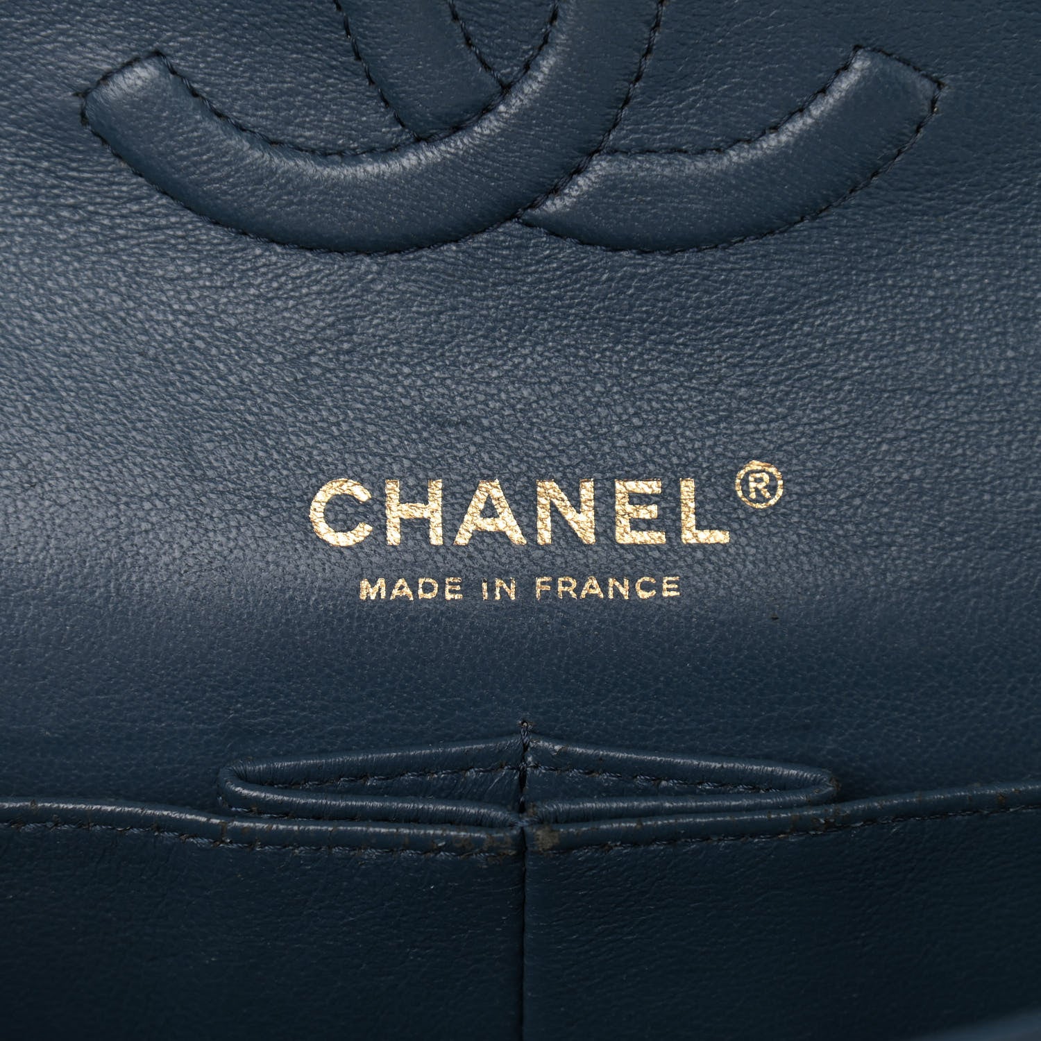 Chanel Lambskin Quilted Medium Double Flap Dark Blue 5 of 16