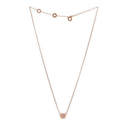 Bulgari 18K Rose Gold Diamond Small B.Zero1 Pave Pendant Necklace 3 of 5