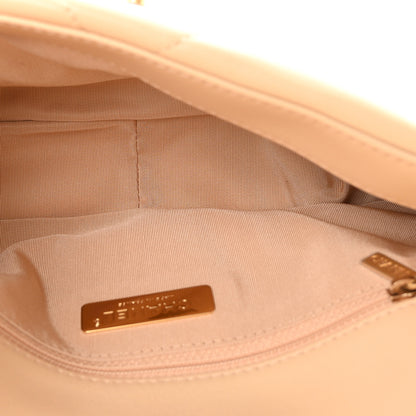 Chanel Shiny Goatskin Quilted Medium Chanel 19 Flap Beige 4 of 9