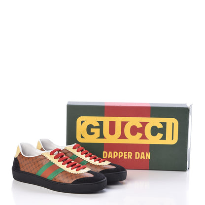 Gucci X DAPPER DAN Calfskin Suede GG Micro Monogram Womens G74 Sneakers 36.5 Black Cuir Burro 10 of 10