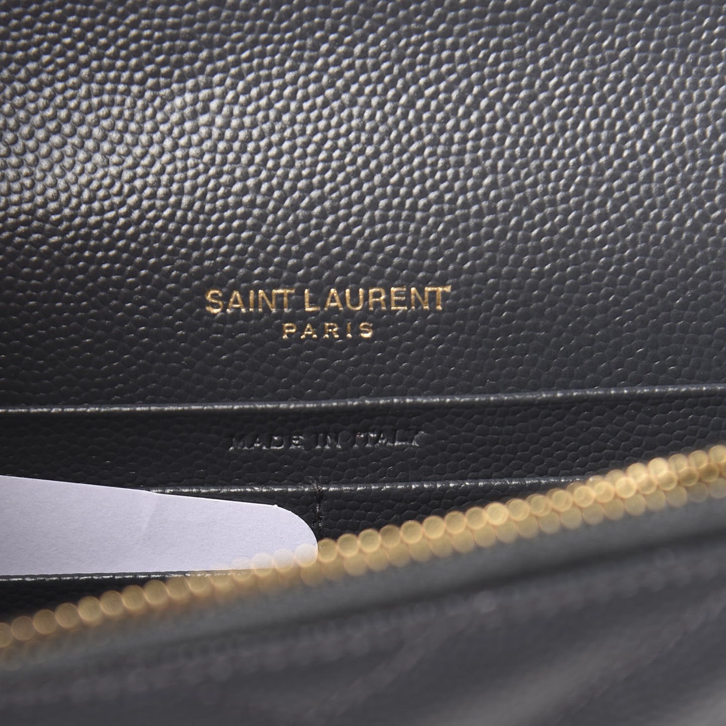 Grain De Poudre Matelasse Chevron Monogram Envelope Chain Wallet Dark Smog