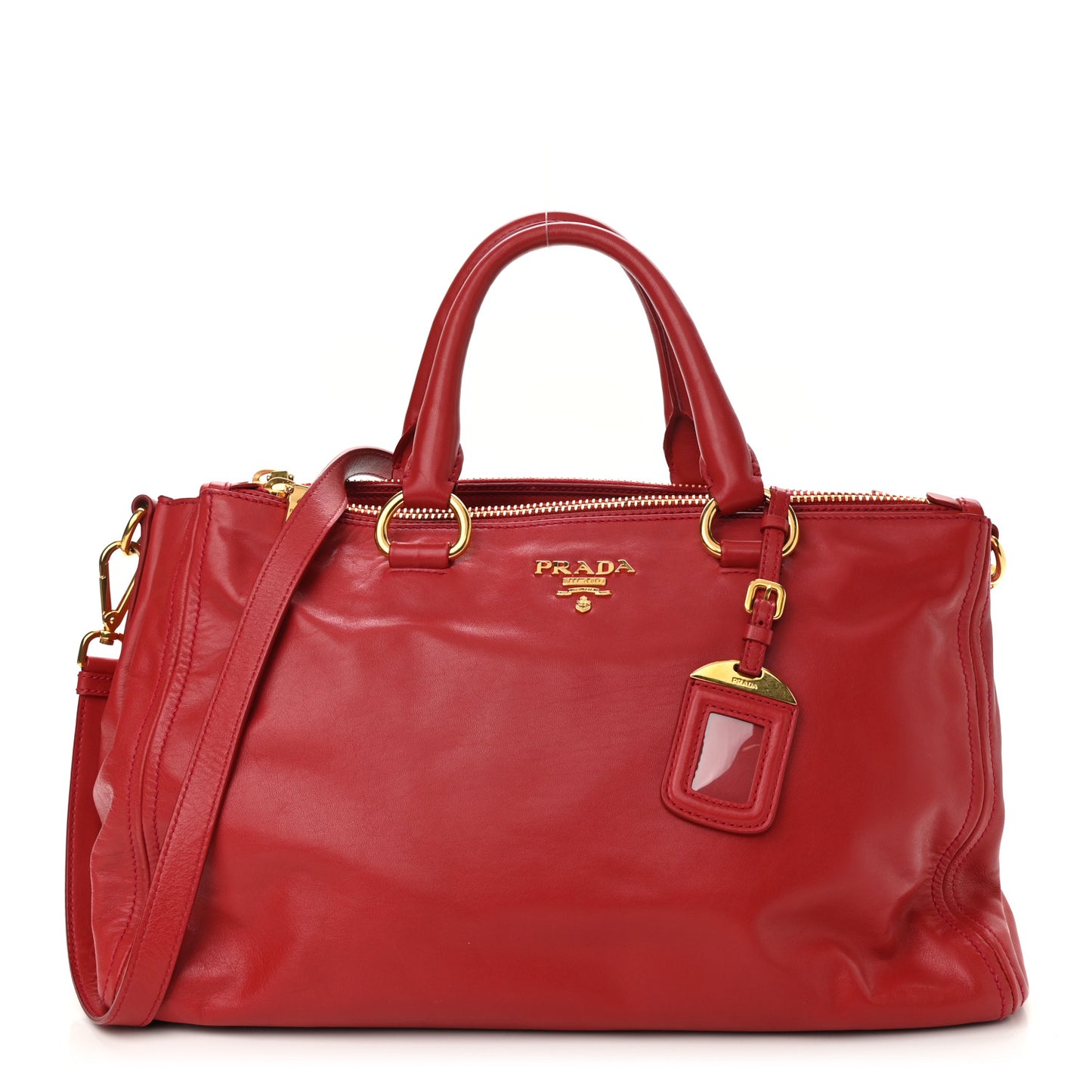 City Calf Large Galleria Double Zip Tote Lacca